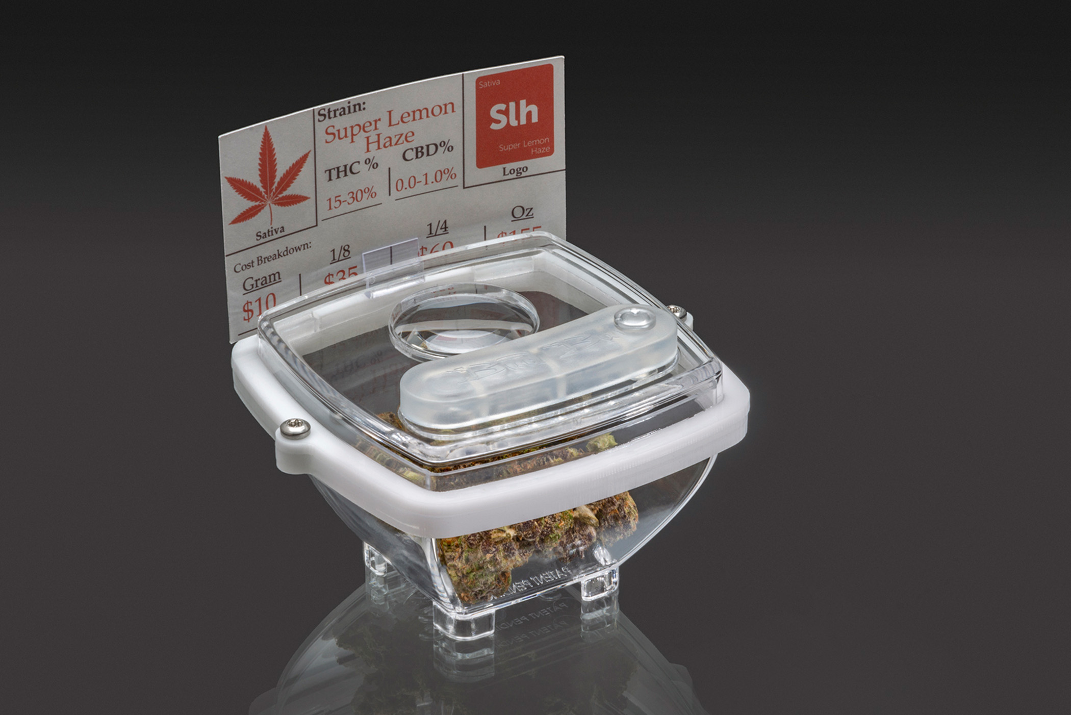 Locking Ring Bud Pod™ Cannabis display Bud Bar Displays
